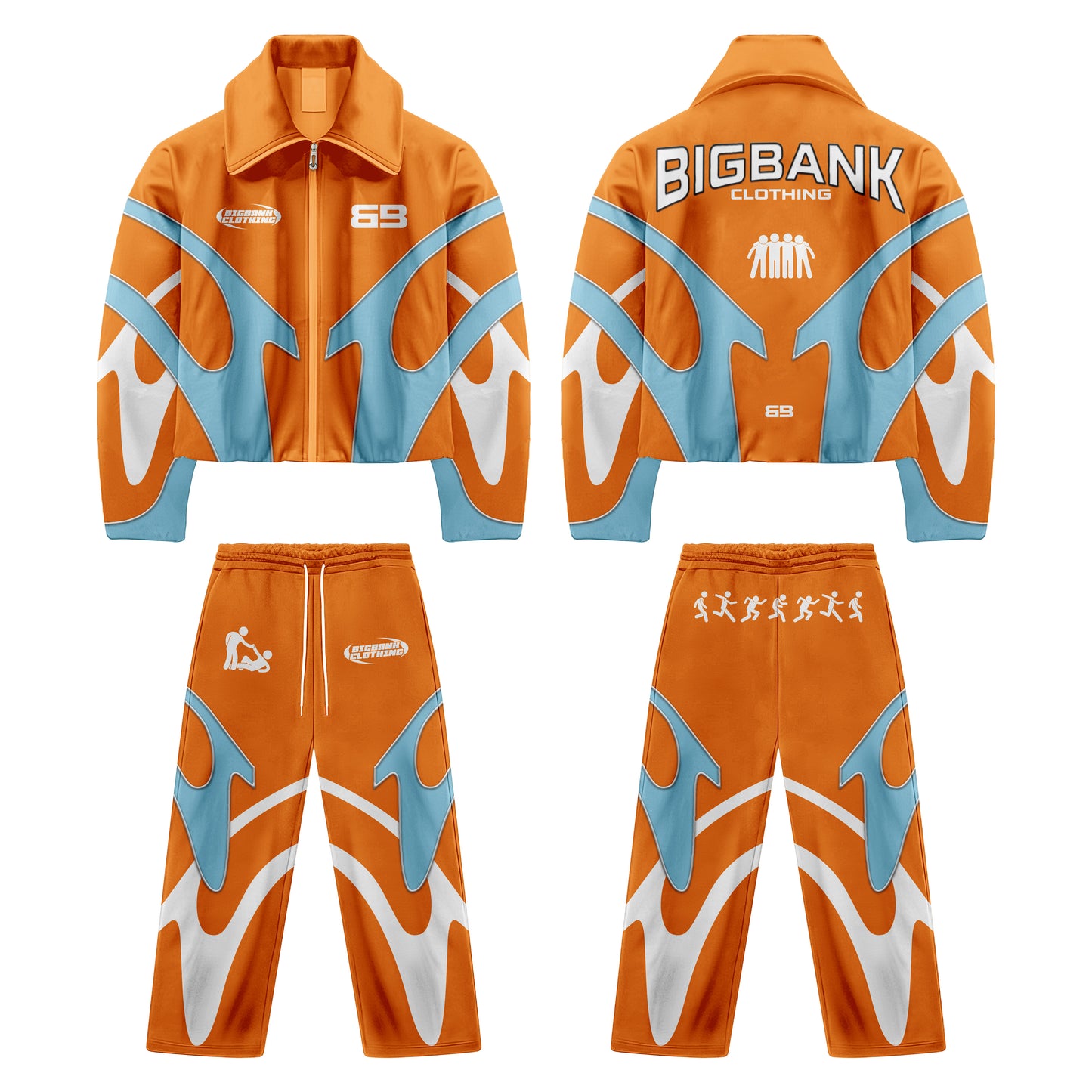 ORANGE NYLON TRACKSUIT